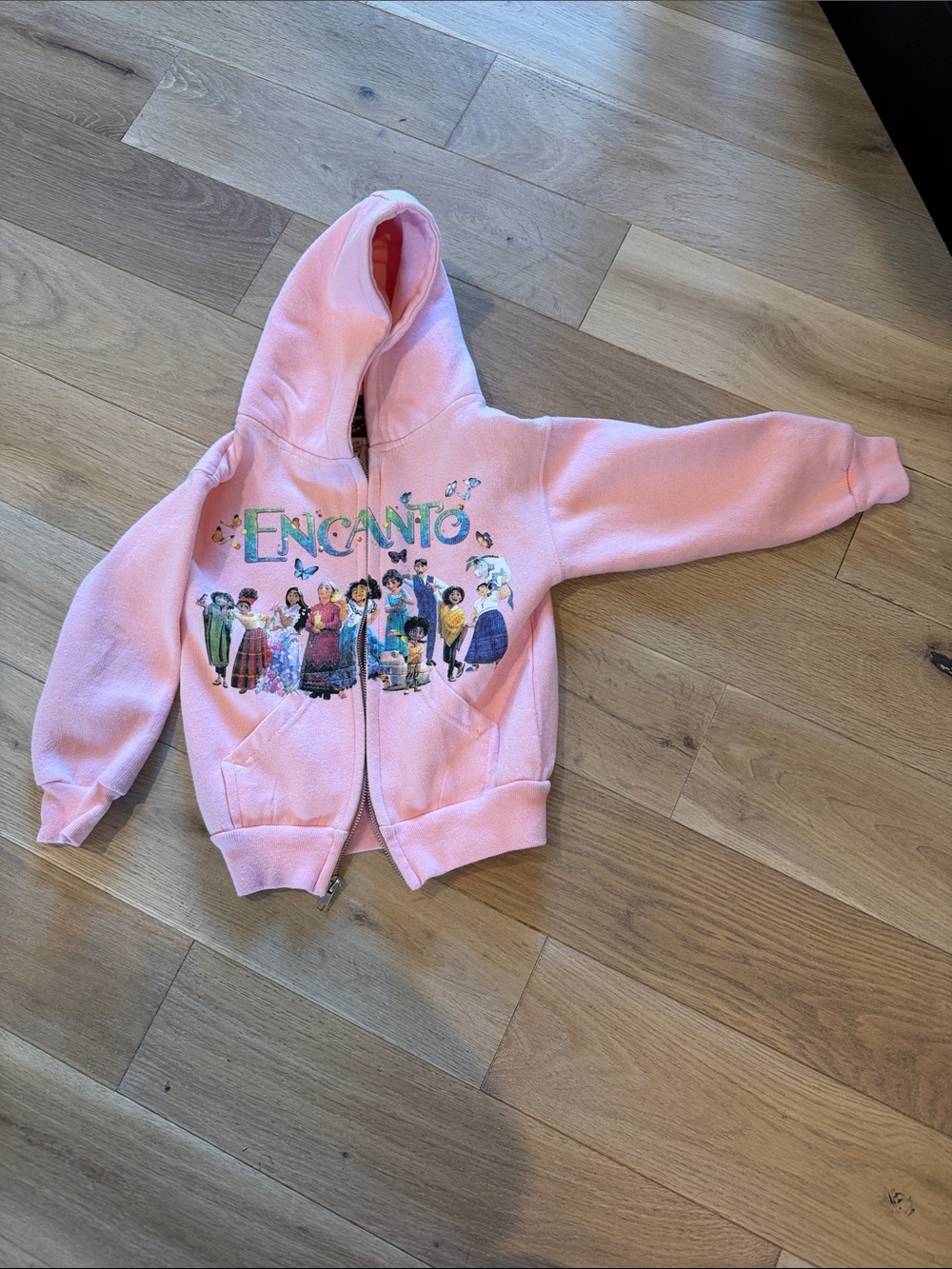 Encanto Pink Kids Zip-Up Hoodie